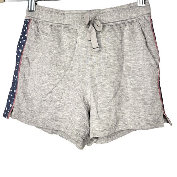 Vineyard Vines Fleece Gray Dreamcloth Stars Stripe 3" Shorts Girls Sz M (10-12) - Picture 2 of 5